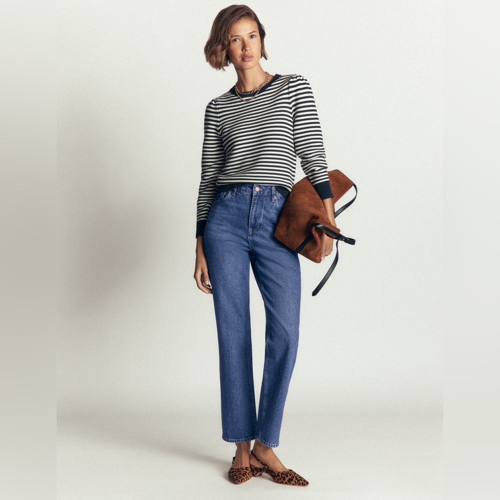 NWT Boden High Rise Straight Jeans in Mid Vintage